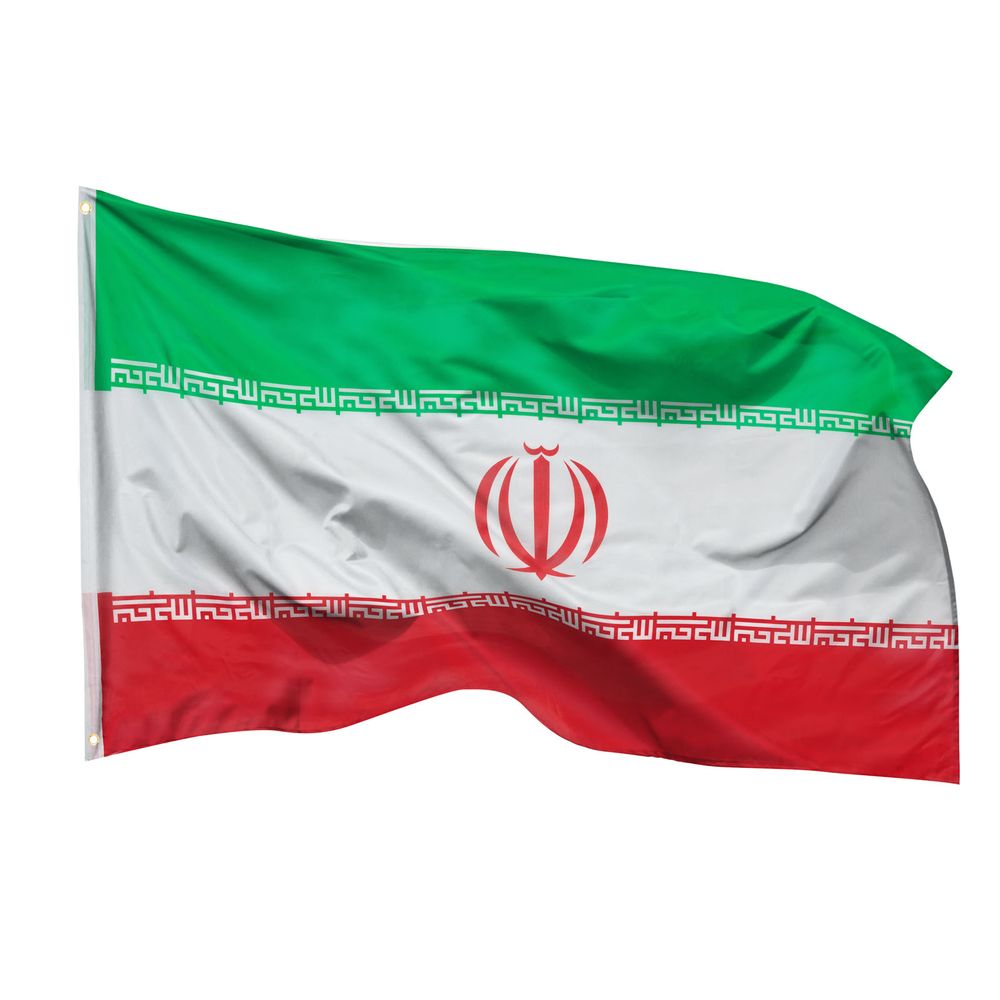 Bandiera dell'Iran PHENO FLAGS - Bandiera con occhielli in ottone - 90 x 150 cm - Bandiere resistenti alle intemperie per asta bandiera - 100%