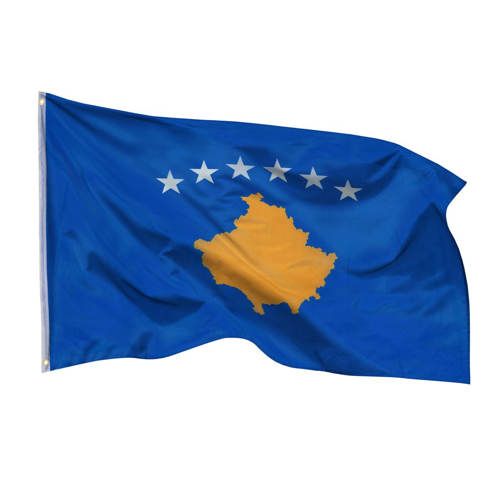 PHENO FLAGS Kosovo Flagge 90x150 cm – Wetterfeste Nationalflagge aus Polyester mit Doppelnaht & Metallösen