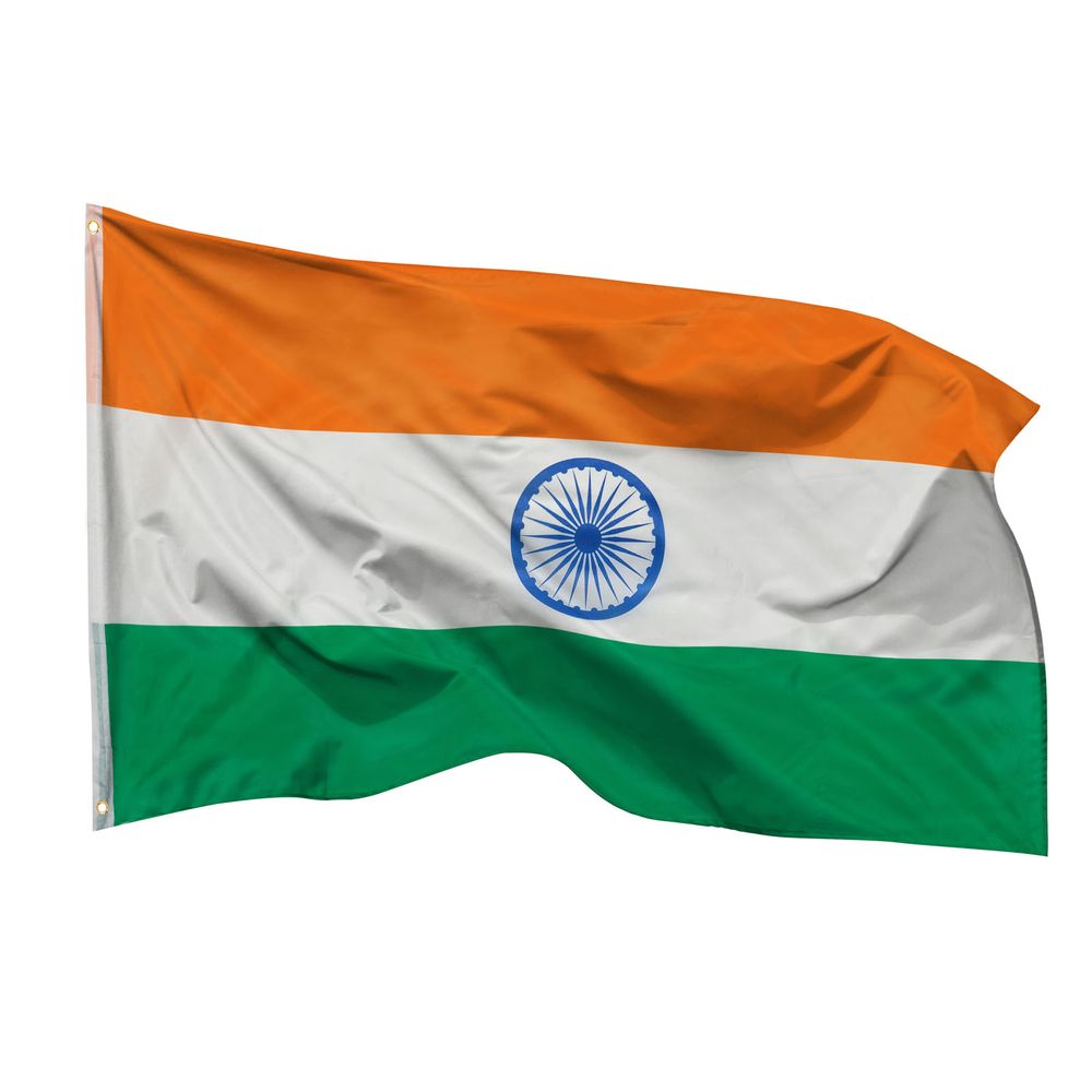 PHENO FLAGS Indien Flagge 90x150 cm – Wetterfeste Nationalflagge aus Polyester mit Doppelnaht & Metallösen