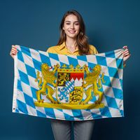 Bandiera Della Baviera Con Striping Europe Nel Panorama Del Cielo Nuvoloso Che Rappresenta L Etnia Paese Di Estinzione O Le Image254185373