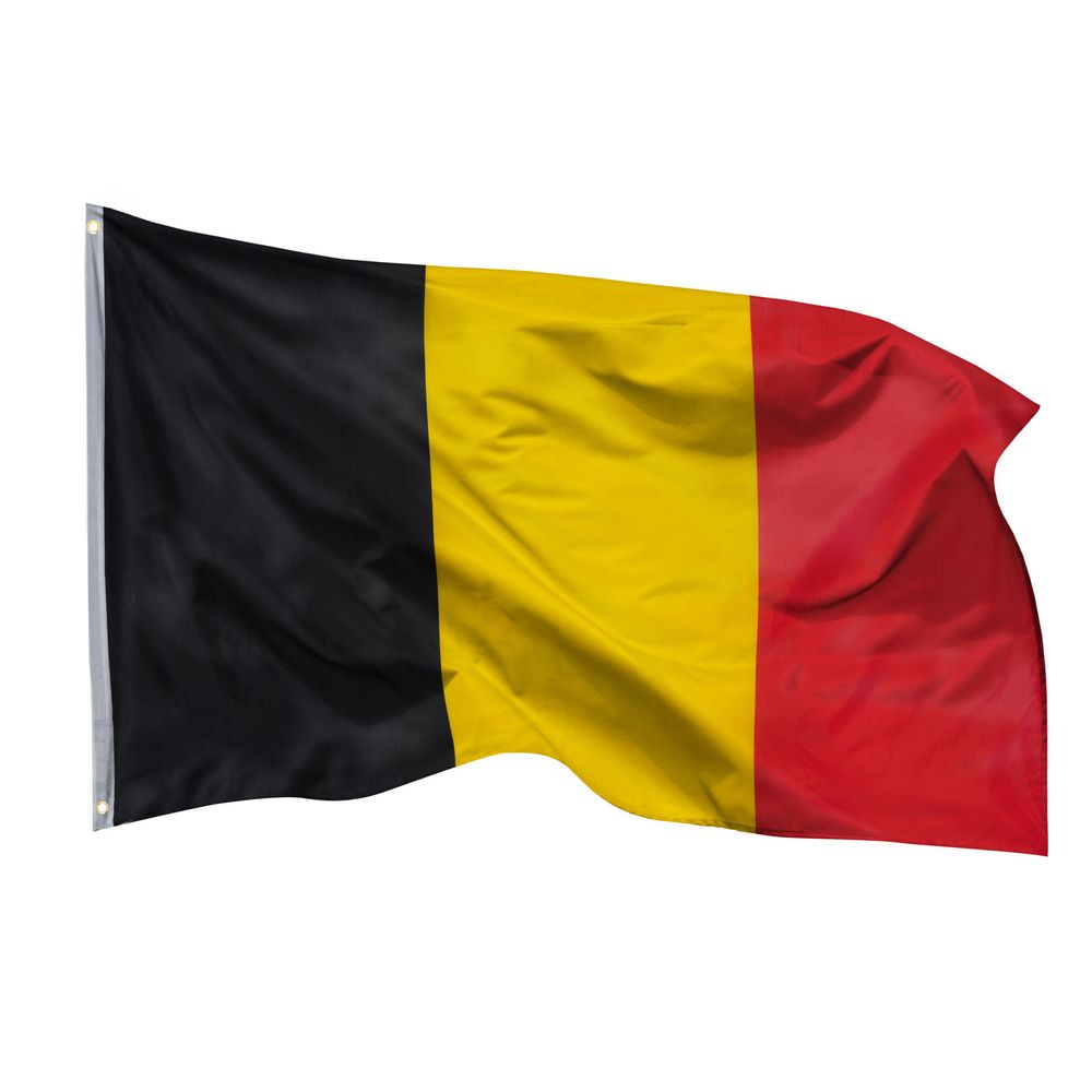 PHENO FLAGS Belgium Flag - Belgian flag with brass grommets - 90 x 150 cm - Weather-resistant flags for flagpoles - 100% polyester