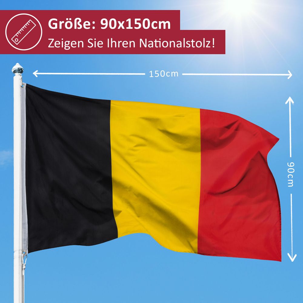 Anley Belgium - Confezione da 12 bandiere belghe in miniatura, piccole