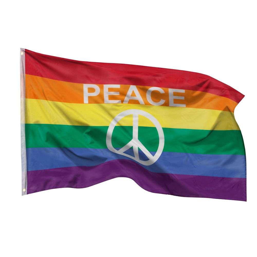 Bandiera Poliestere Resistente Bandiera Della Pace 90x150 Cm – In Polyestere, Nuova Con Etichette, Perfetta Per Manifestazioni O Decorazione Bandiera Fascio